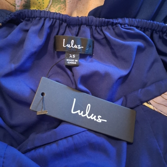 Lulus Hours of Flowers Blue Multi Floral Lace-Up Tiered Midi Dress Size XS - Picture 11 of 13